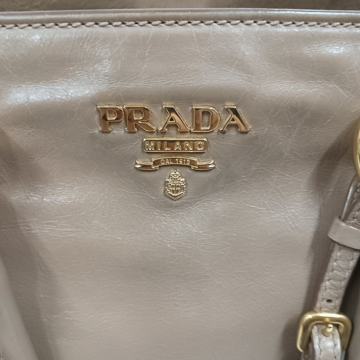2WAY Bag PRADA VITELLO SHINE BN2533 Beige **Scratch