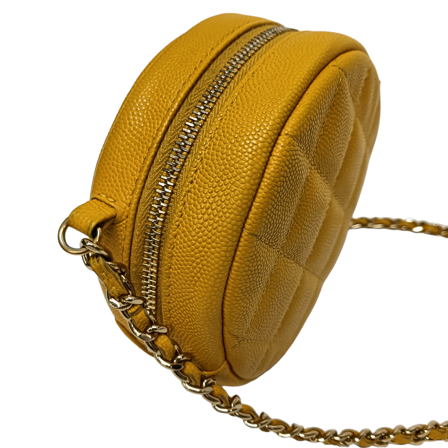 CHANEL Shoulder Pouch Matrasse Yellow Cavier  Skin 26854100