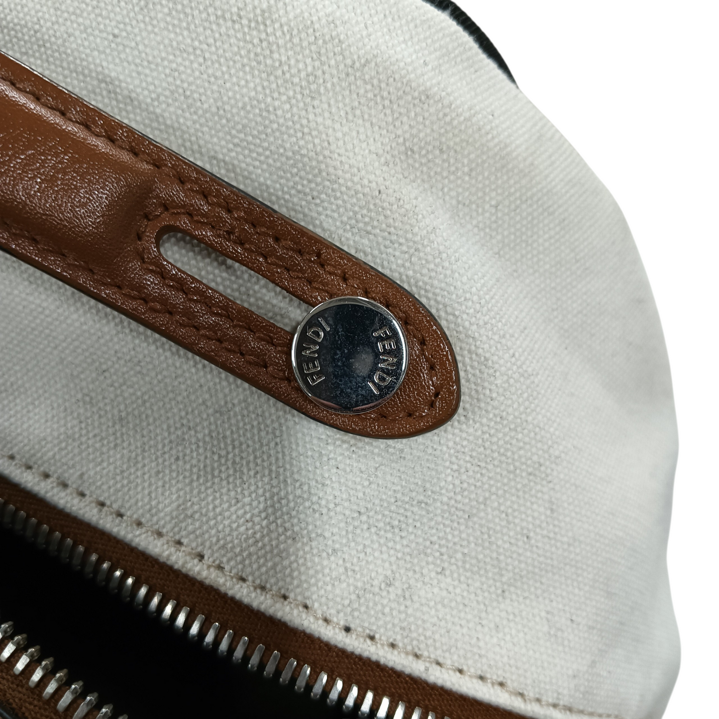 FENDI Rucksack 7VZ053 Beige/Brown Stain/Scratch