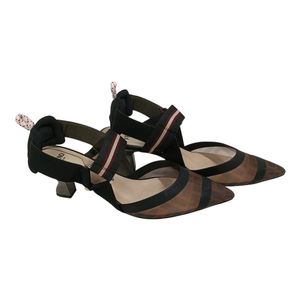 FENDI Pumps 36 Lady's Black FF ZUCCA