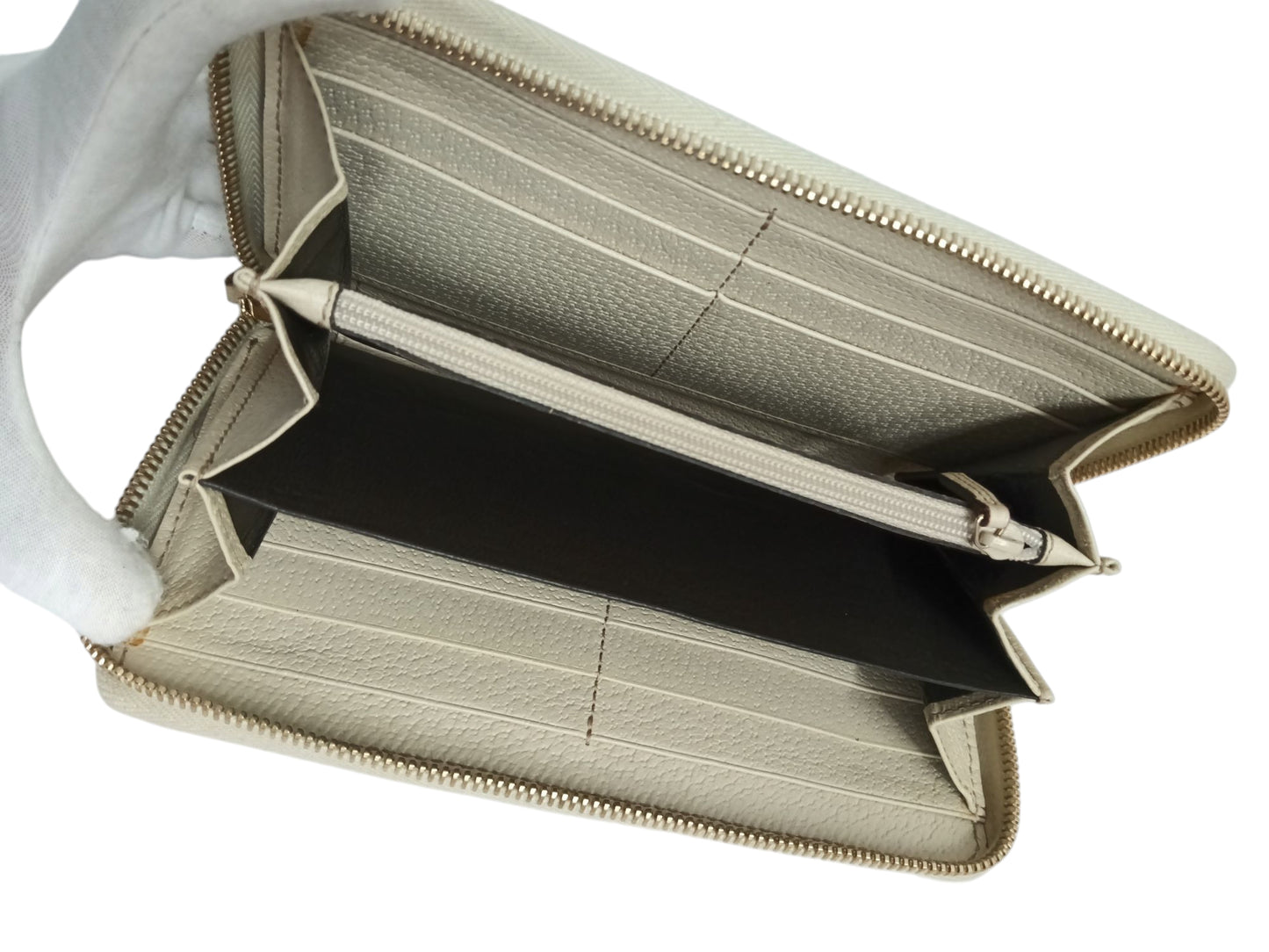 GUCCI Long Wallet 112724 Beige/White 2778