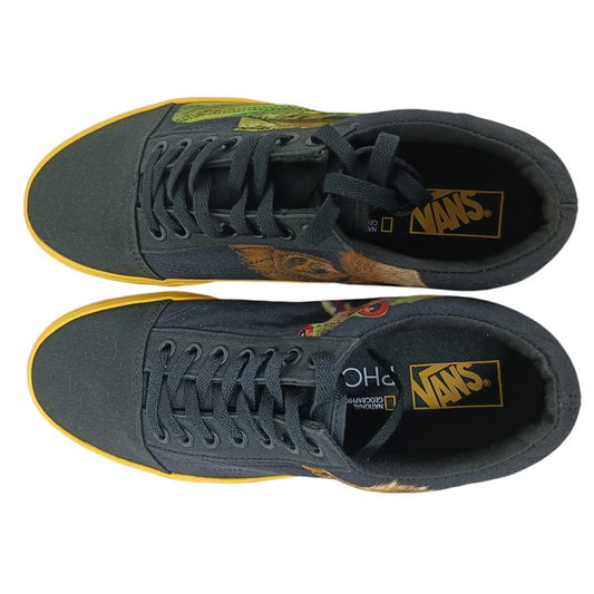 VANS SNEAKER 8US VNOA4U3BWK6 MENS BLACK/YELLOW RANK (A) NATIONAL GEOGRAPHIC OLD S