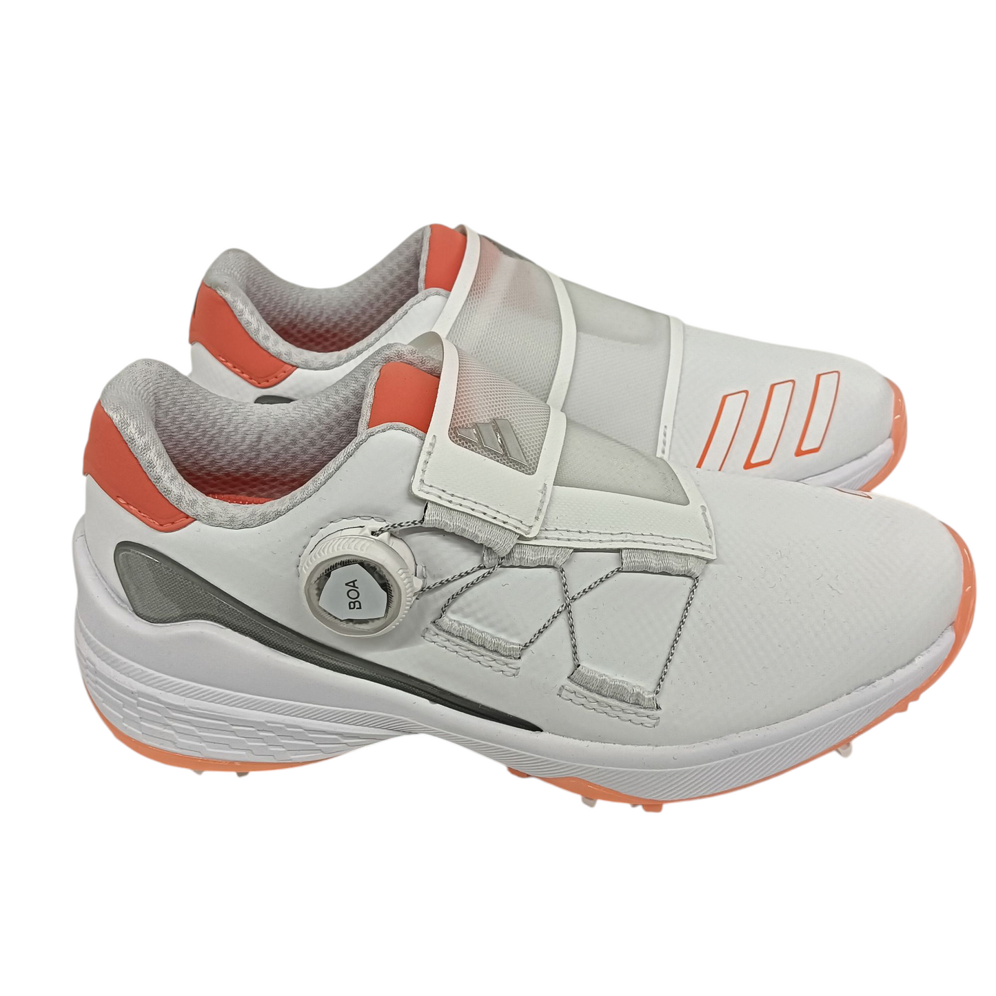 Adidas Golf Shoes 6.5US Lady's White And Orange Rank(A) HP2225