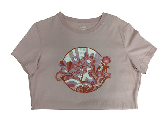 T-SHIRT HERMES 40 LA,DY'S PINK FAUBOURG R AINBOW