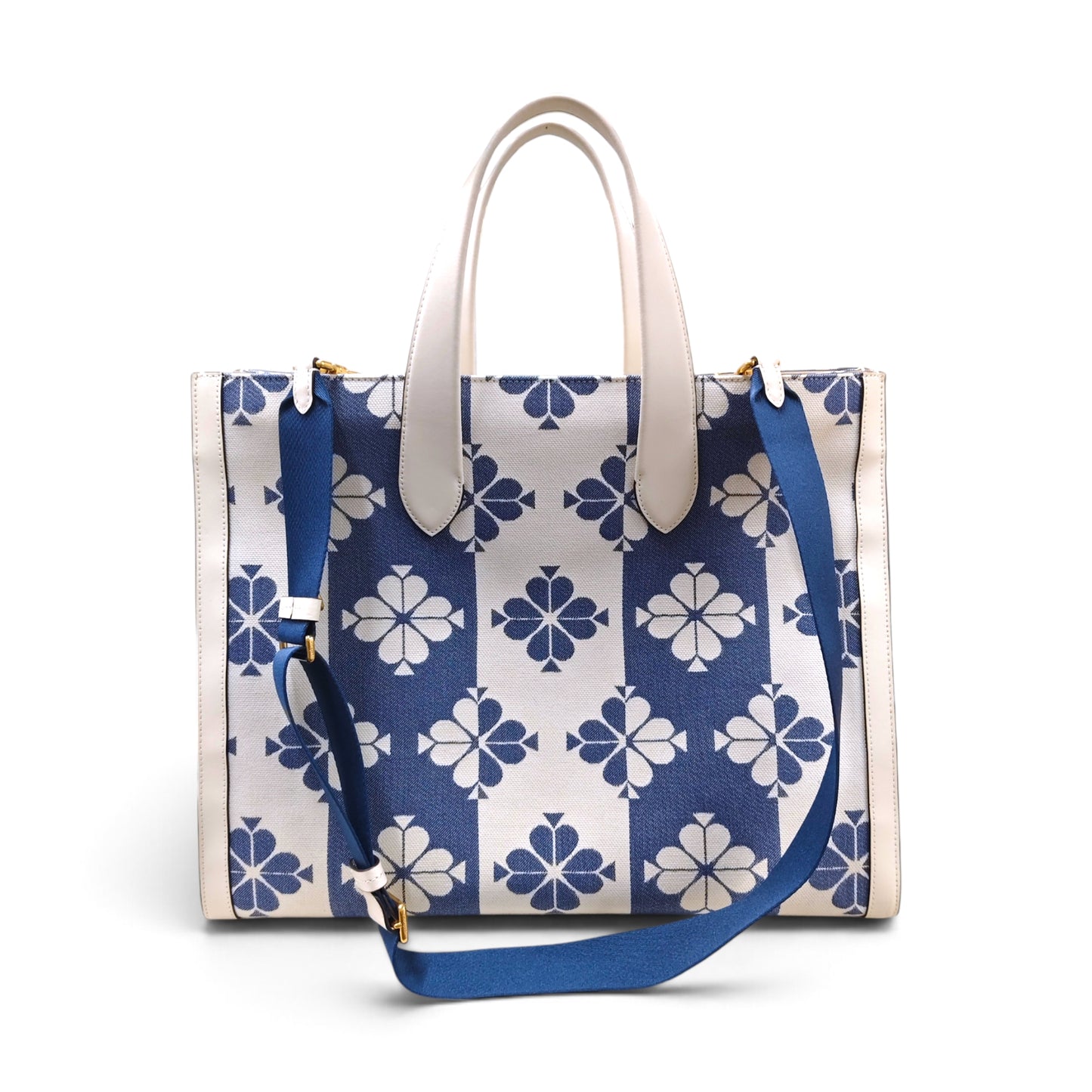 Kate Spade 2Way Bag KB157 Beige And Navy S1008 Rank A