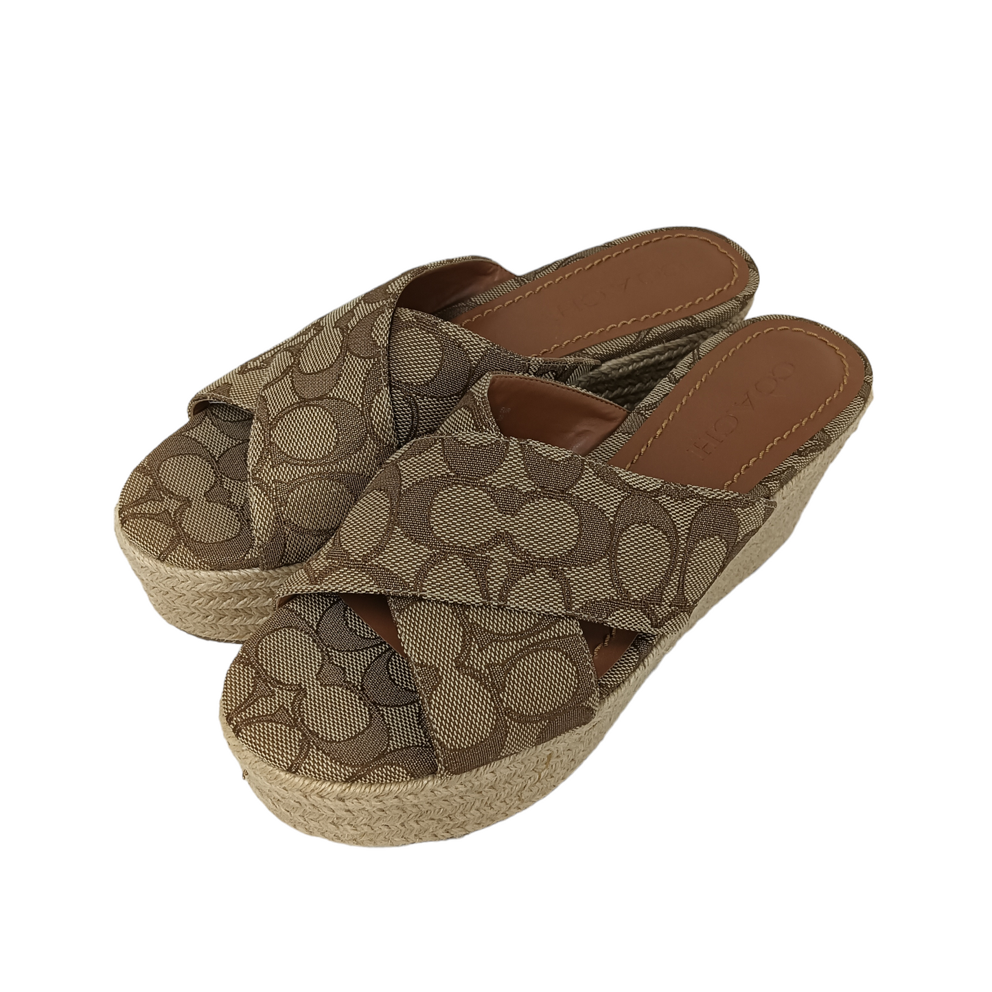 COACH Sandal 24.5 Lady's Beige FG2205