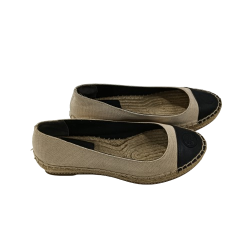 TORY BURCH Espadrille 6 1/2 Beige/Black **Damage