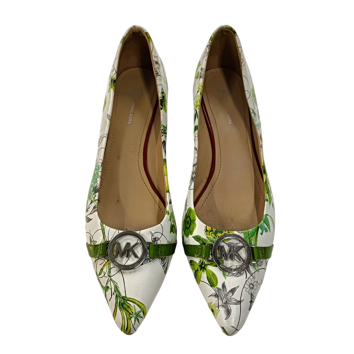 MICHAEL KORS PUMPS 39 WHITE/GREEN