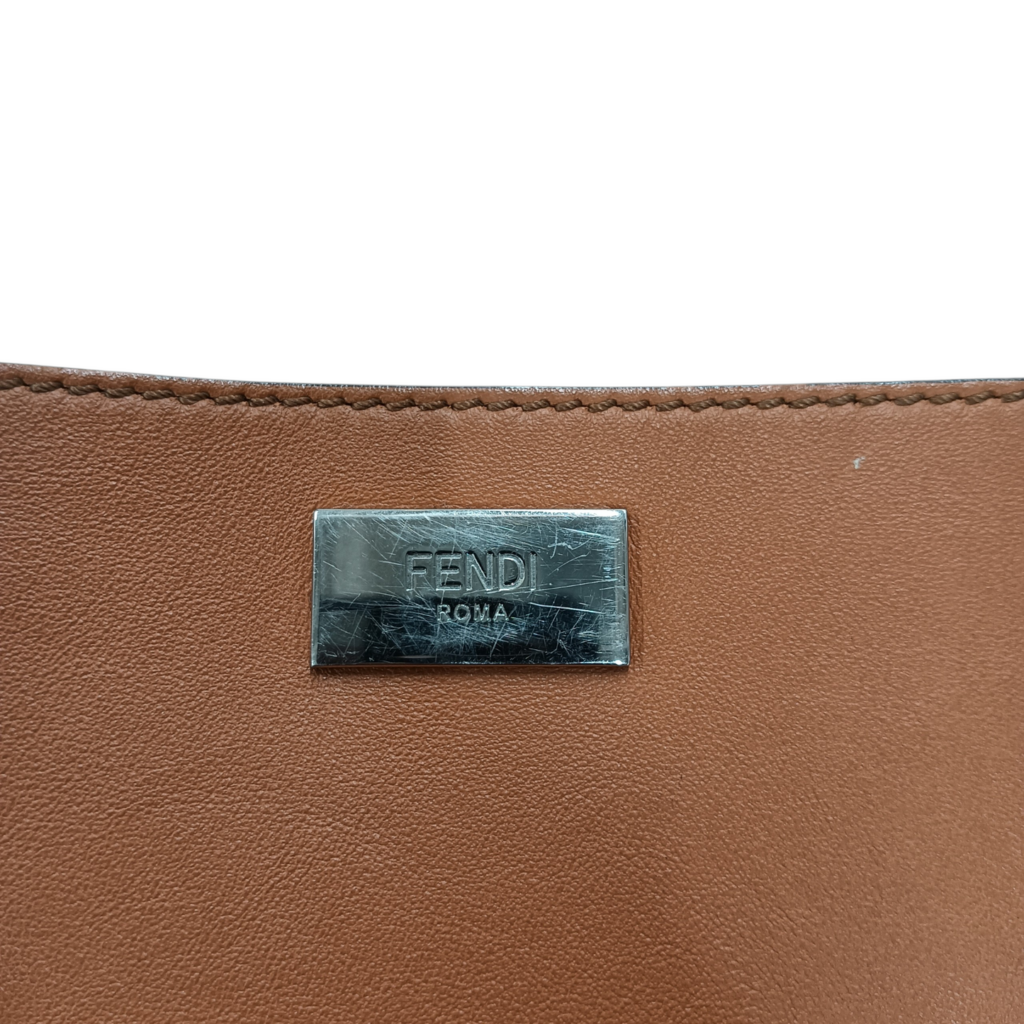 FENDI Rucksack 7VZ053 Beige/Brown Stain/Scratch