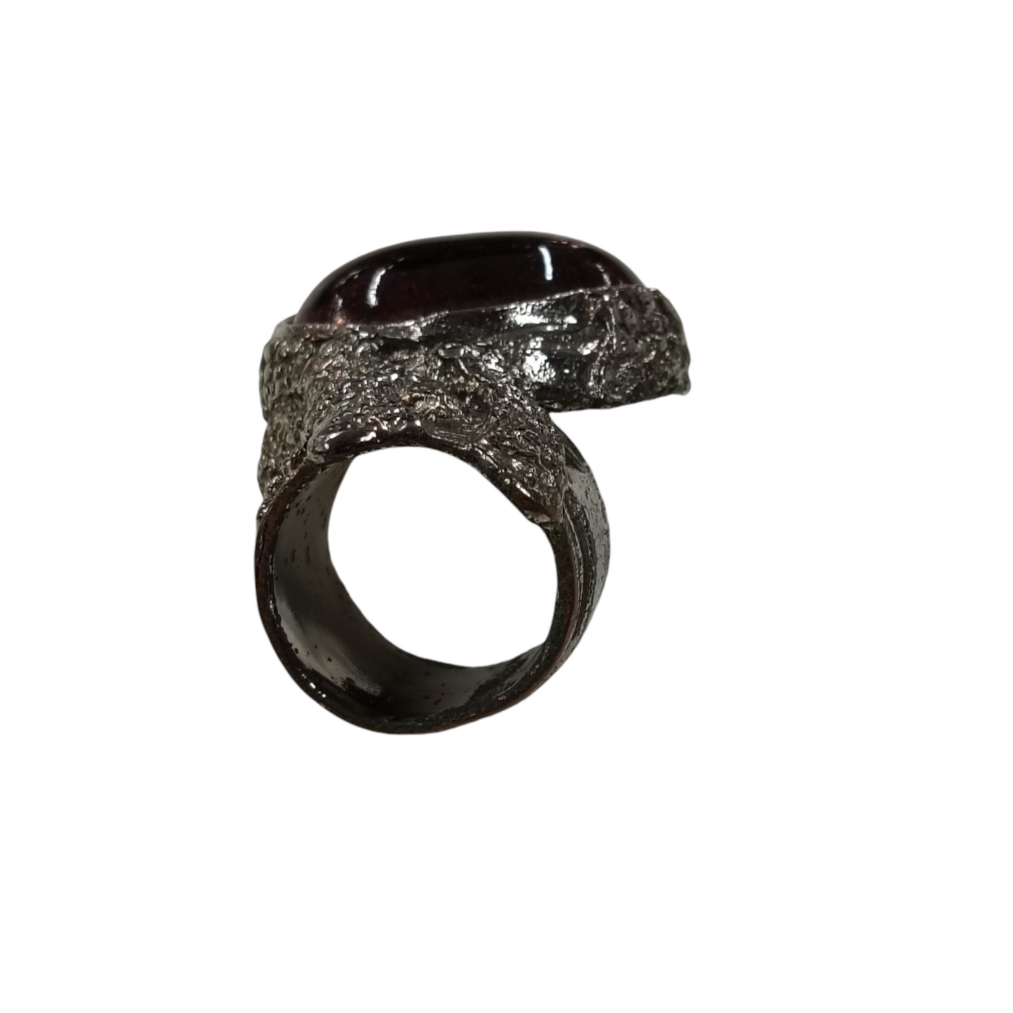 YVESSAINT LAURENT RING VINTAGE ARTY SILVER/PURPLE