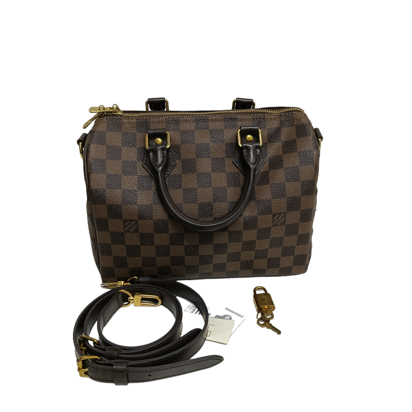 LOUIS VUITTON 2WAY Bag Damier DU0144 Speedy 25. Bandliere