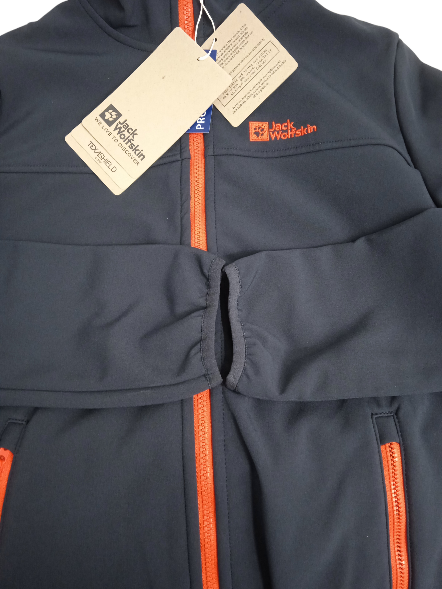 JACK WOLFSKIN JACKET 164 NAVY/ORANGE 1608011