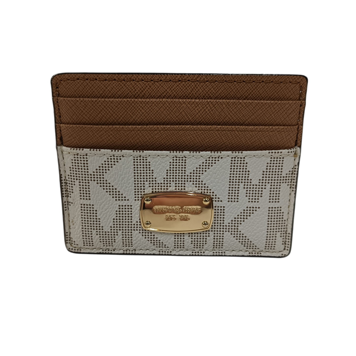 MICHAEL KORS CARD CASE BEIGE/WHITE