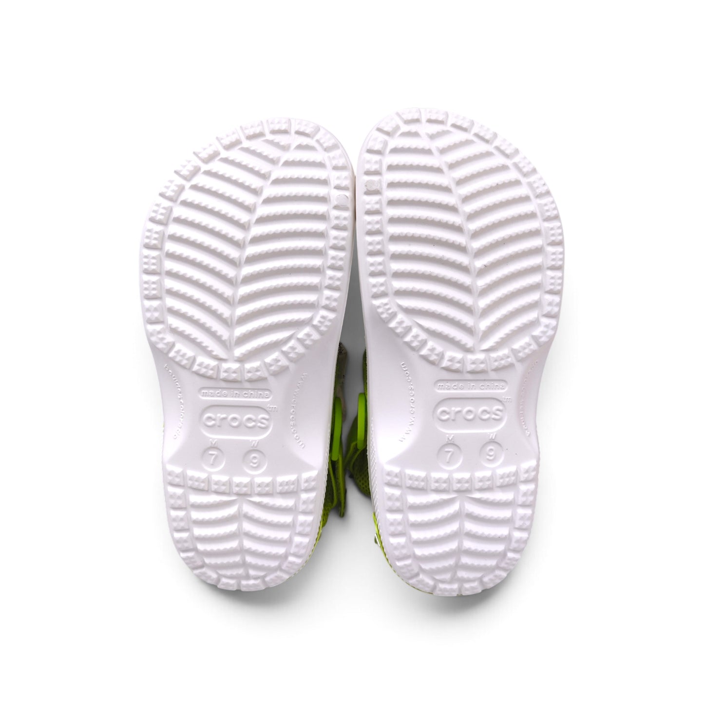 MCM X Crocs Classic Clog Shoes Size 7 US Unisex White And Green X1316 Rank A