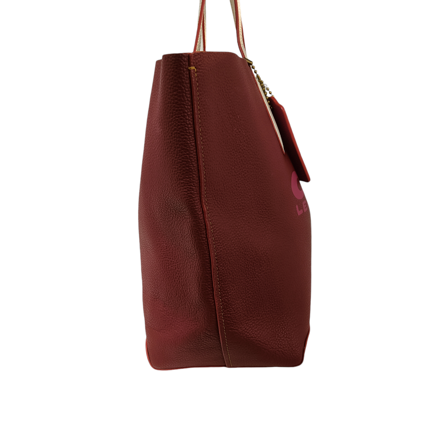 COACH Tote Bag CE734 Red/White Kia LOGO Tote