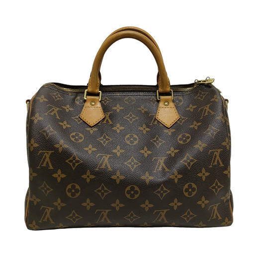 LOUIS VUITTON Boston Bag Monogram Brown Speedy 30 Bandouliere M41112