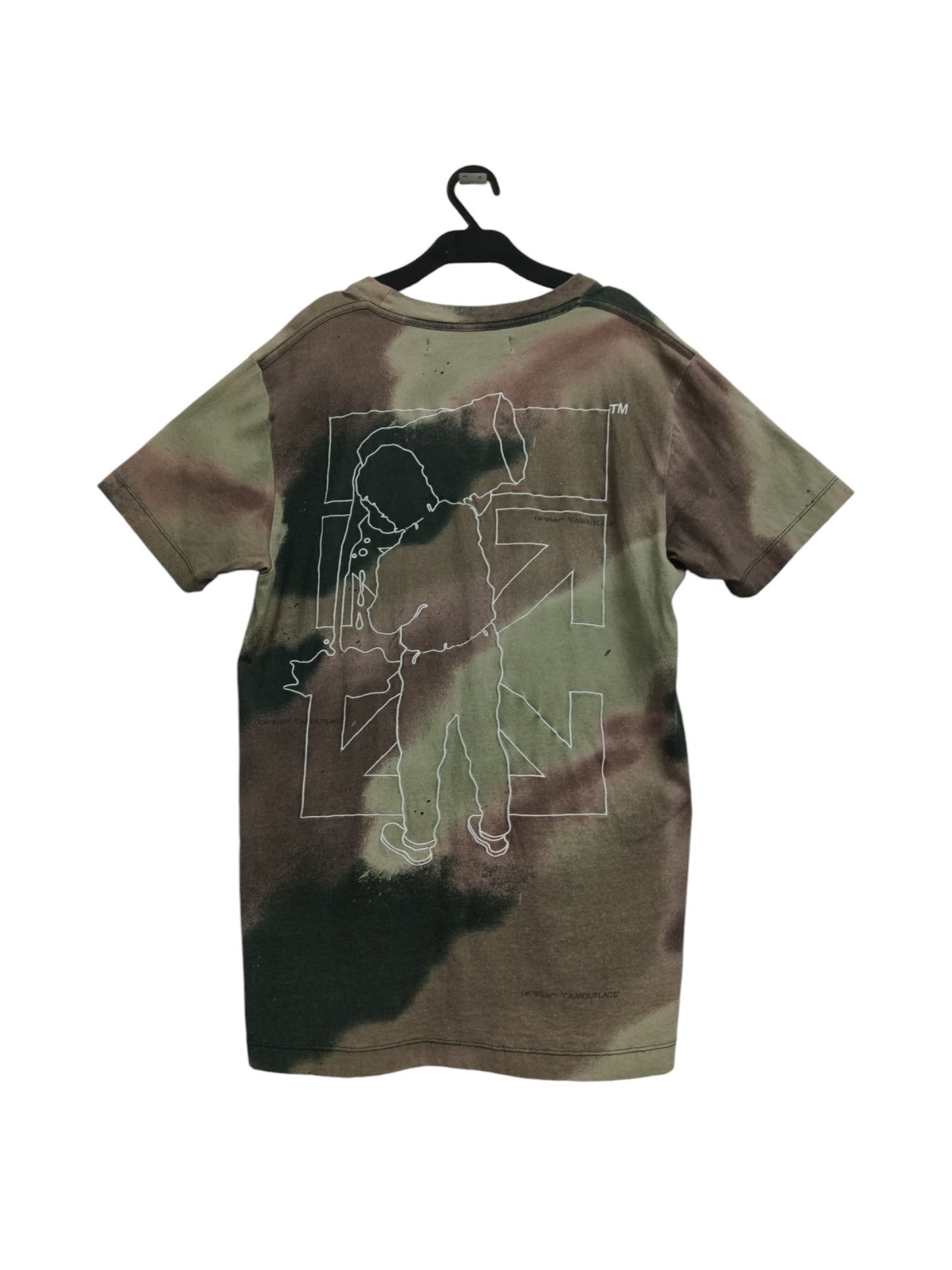 OFFWHITE T-SHIRT SIZE M MENS BROWN/GREEN RANK(B) OMAA027E20JER022