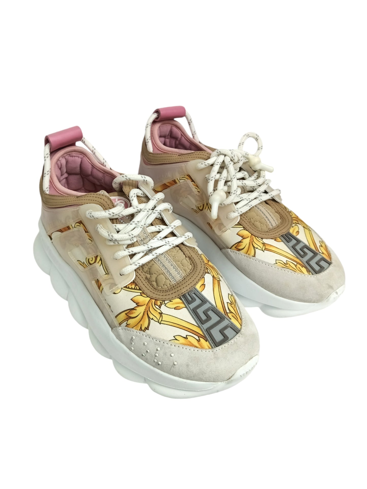 VERSACE SNEAKER LADY'S BEIGE/PINK SIZE 38 RANK(B) *STAIN