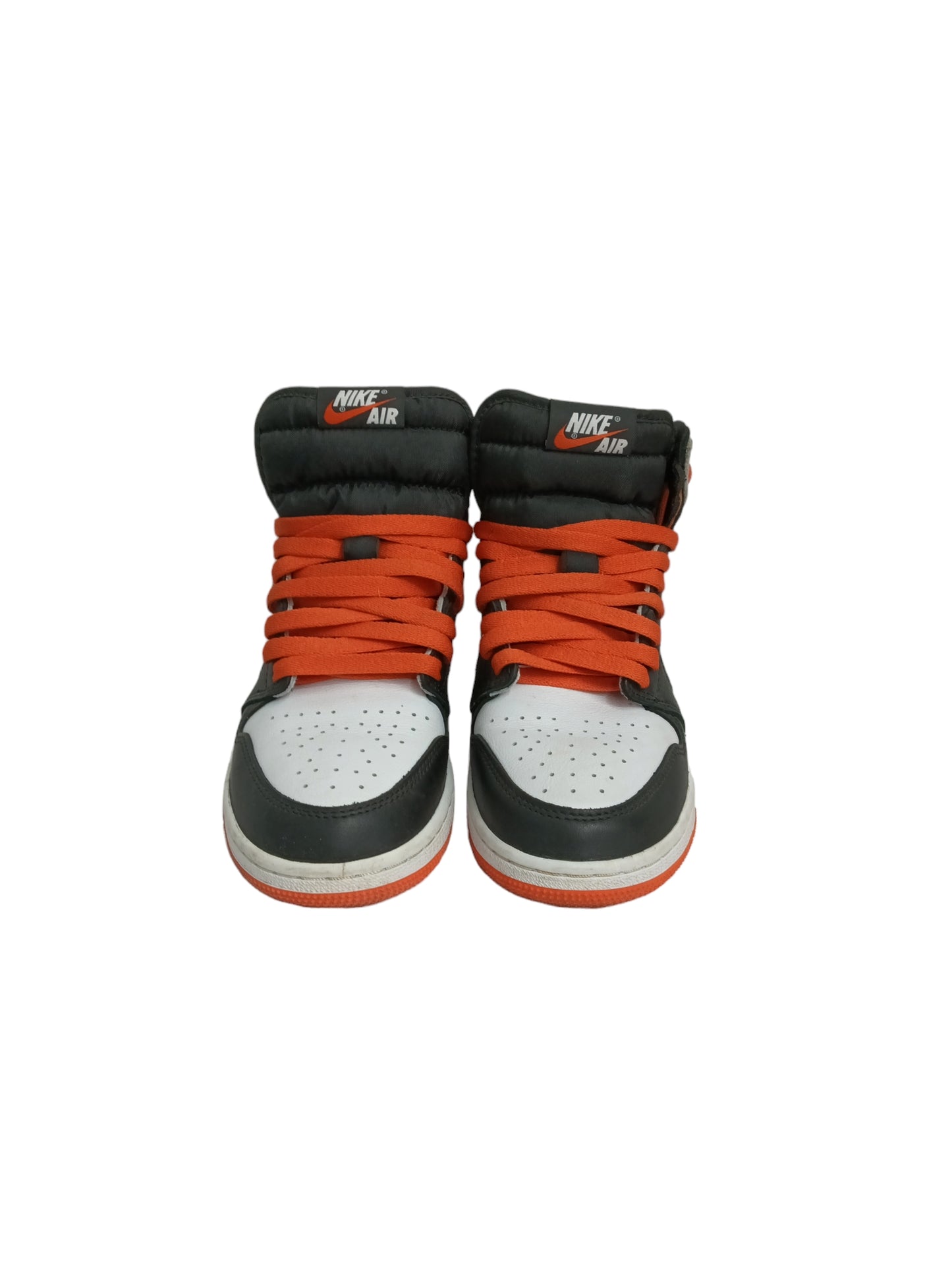 NIKE SNEAKER 5Y 575441-180 KIDS WHITE/BLACK/ORANGE AIR JORDAN 1 RETRO HIGH RANK(B)