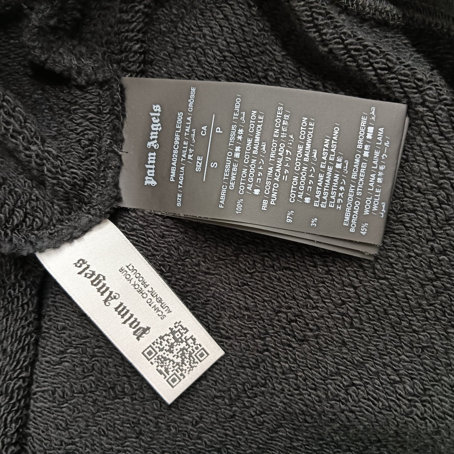 Palm Angels Sweat SIZE S Mens Black PMBA026C99FLE005