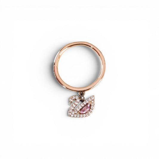 SWAROVSKI Ring Pink Gold Swan Rank AB
