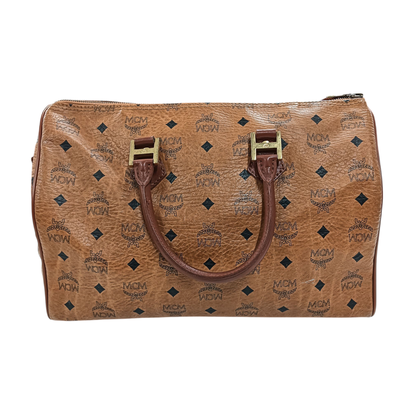 MCM Boston Bag Without Strap Brown