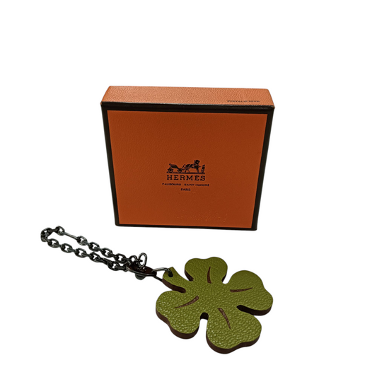 HERMES Key Ring Green/Orange