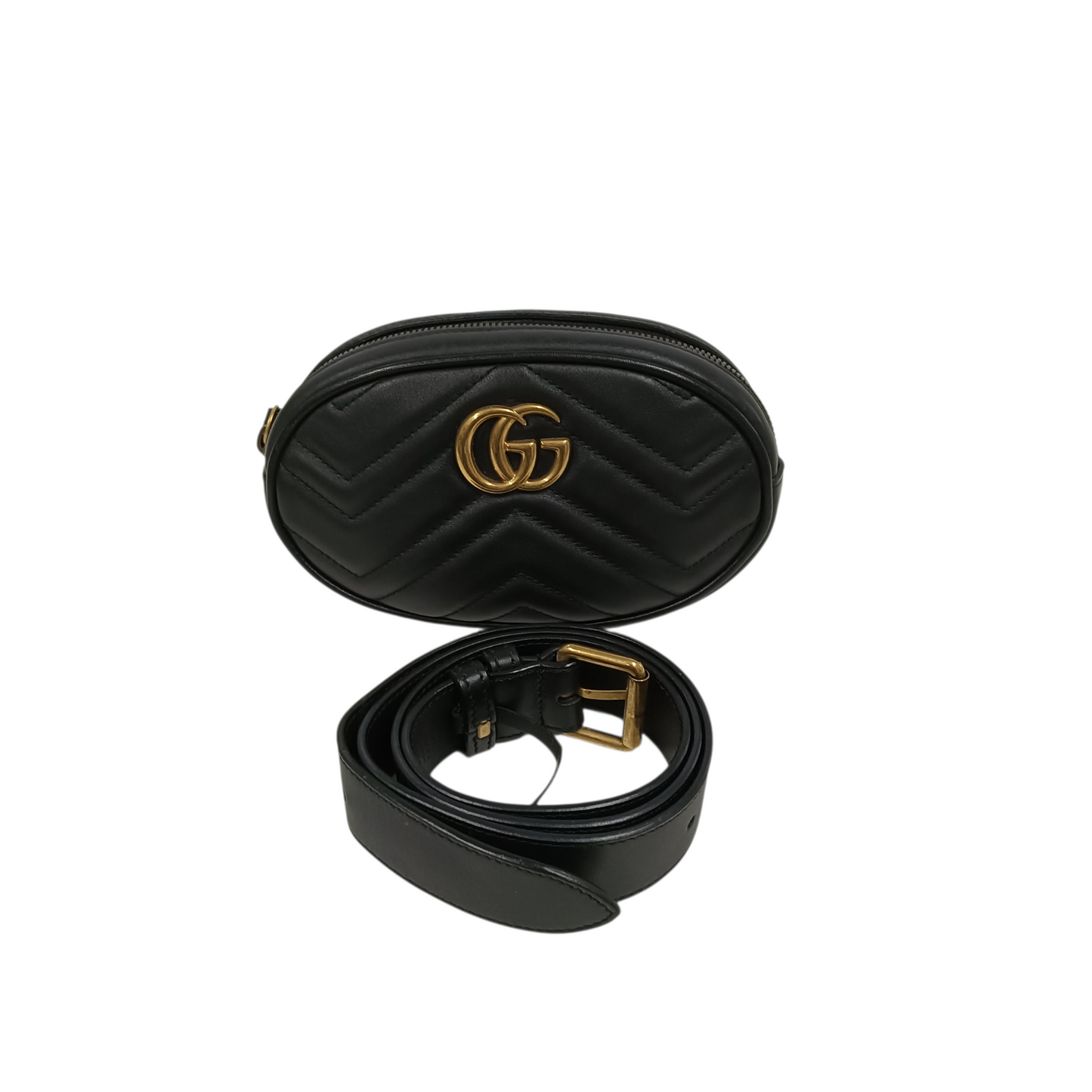 GUCCI Waist Bag 4764343 Black GG Marmont