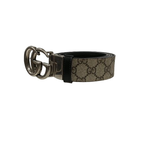 GUCCI Belt Marmont Reversible Buckle 627055 Silver/Beige 44/110
