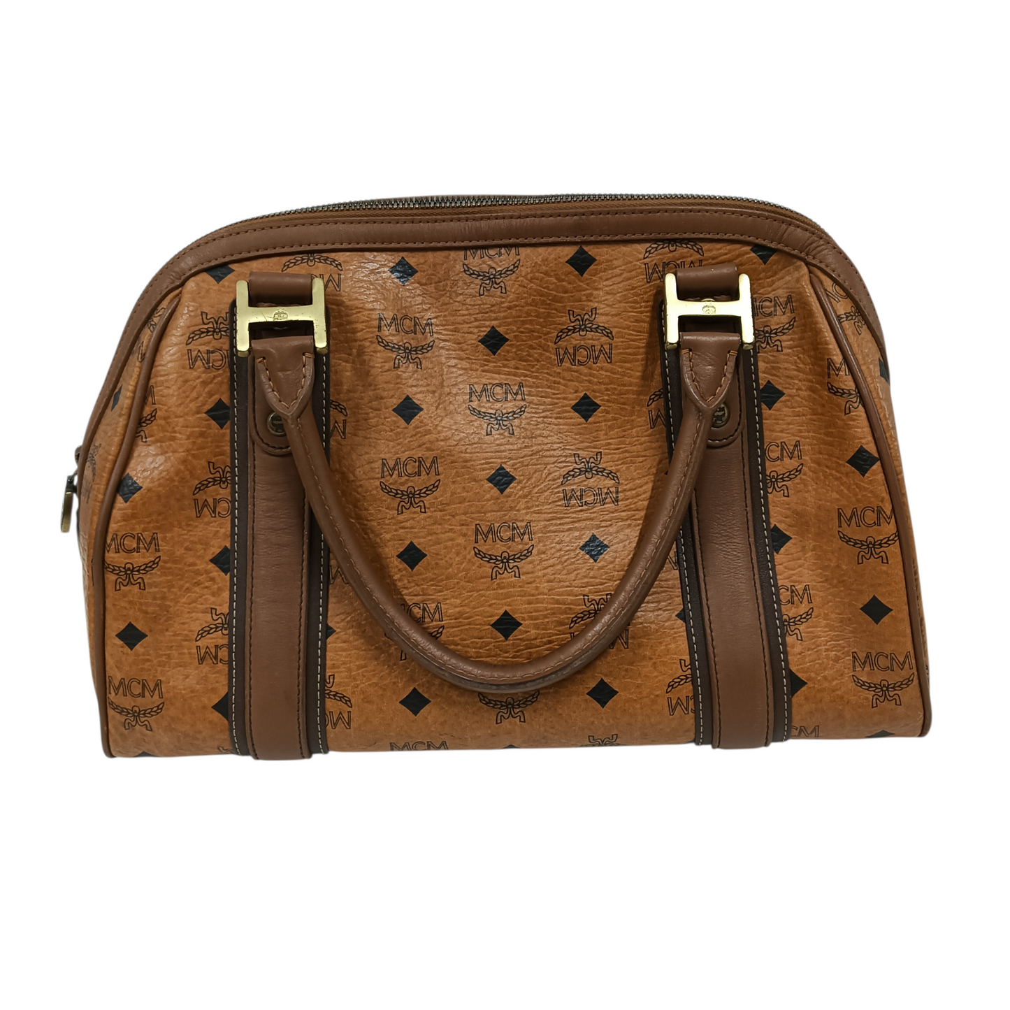 MCM Handbag 1011077030122 Brown Damage