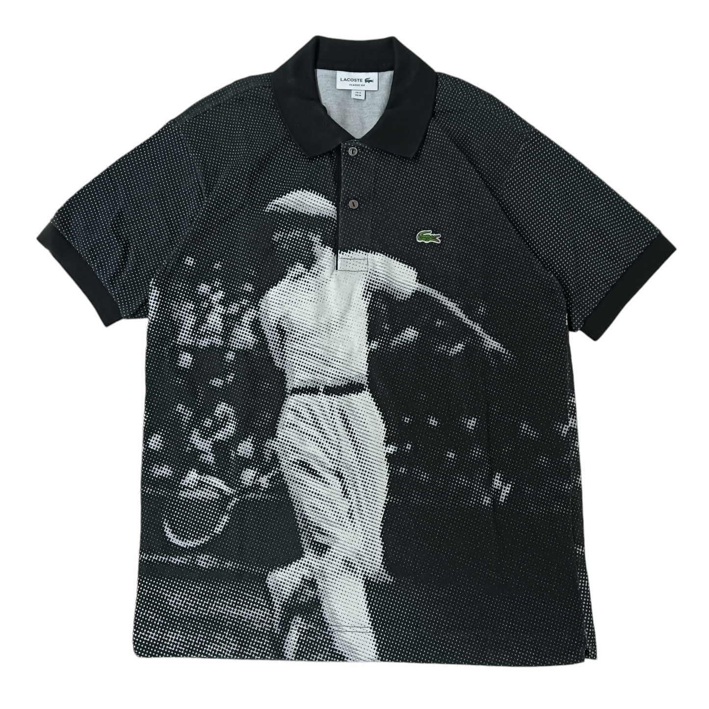LACOSTE Polo shirts SIZE M Mens White/Black