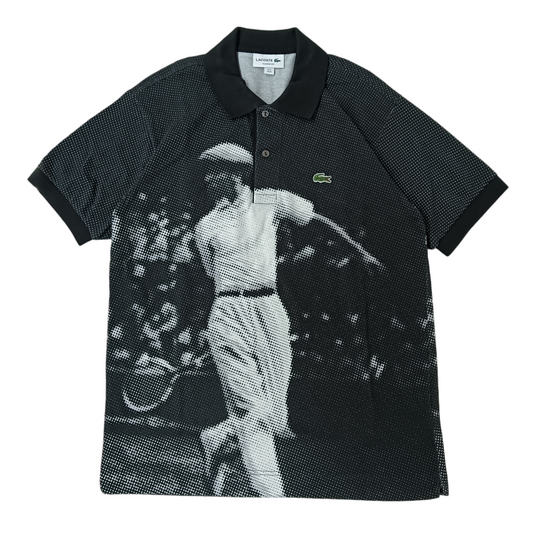 LACOSTE Polo shirts SIZE M Mens White/Black