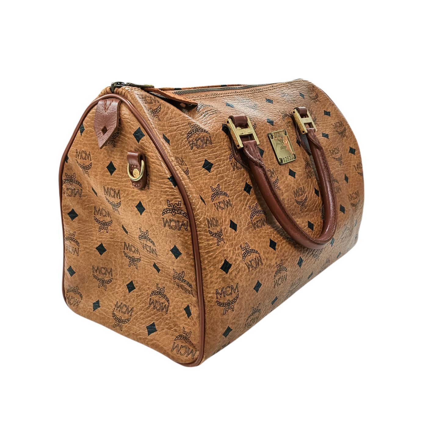 MCM Boston Bag Without Strap Brown