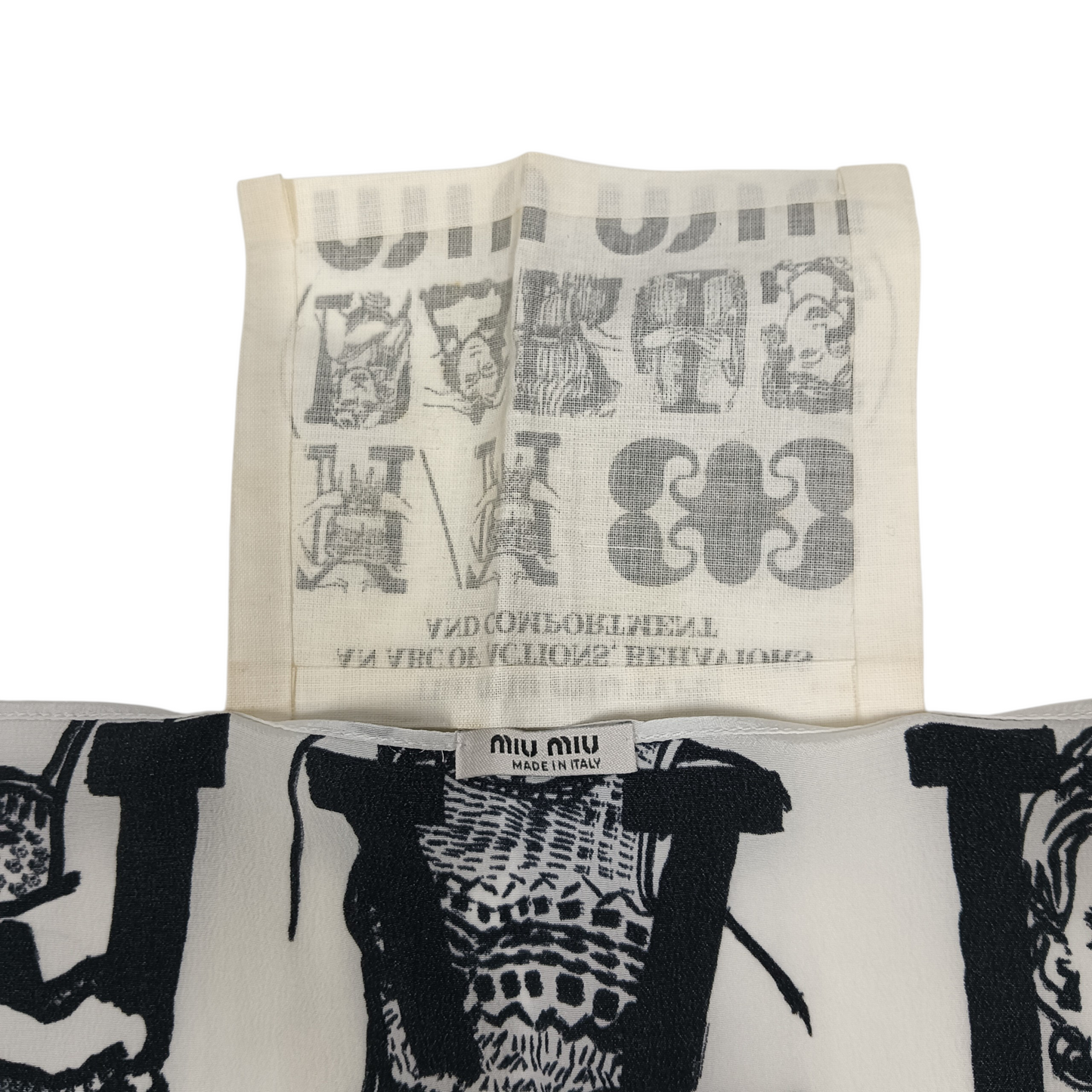 MIU MIU Scarf MCX2781SUU White/Black