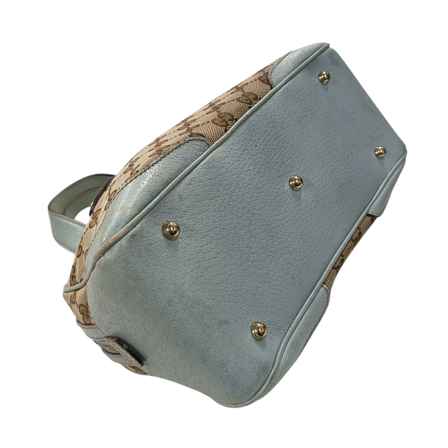 GUCCI Shoulder Bag Brown/sky blue 154376