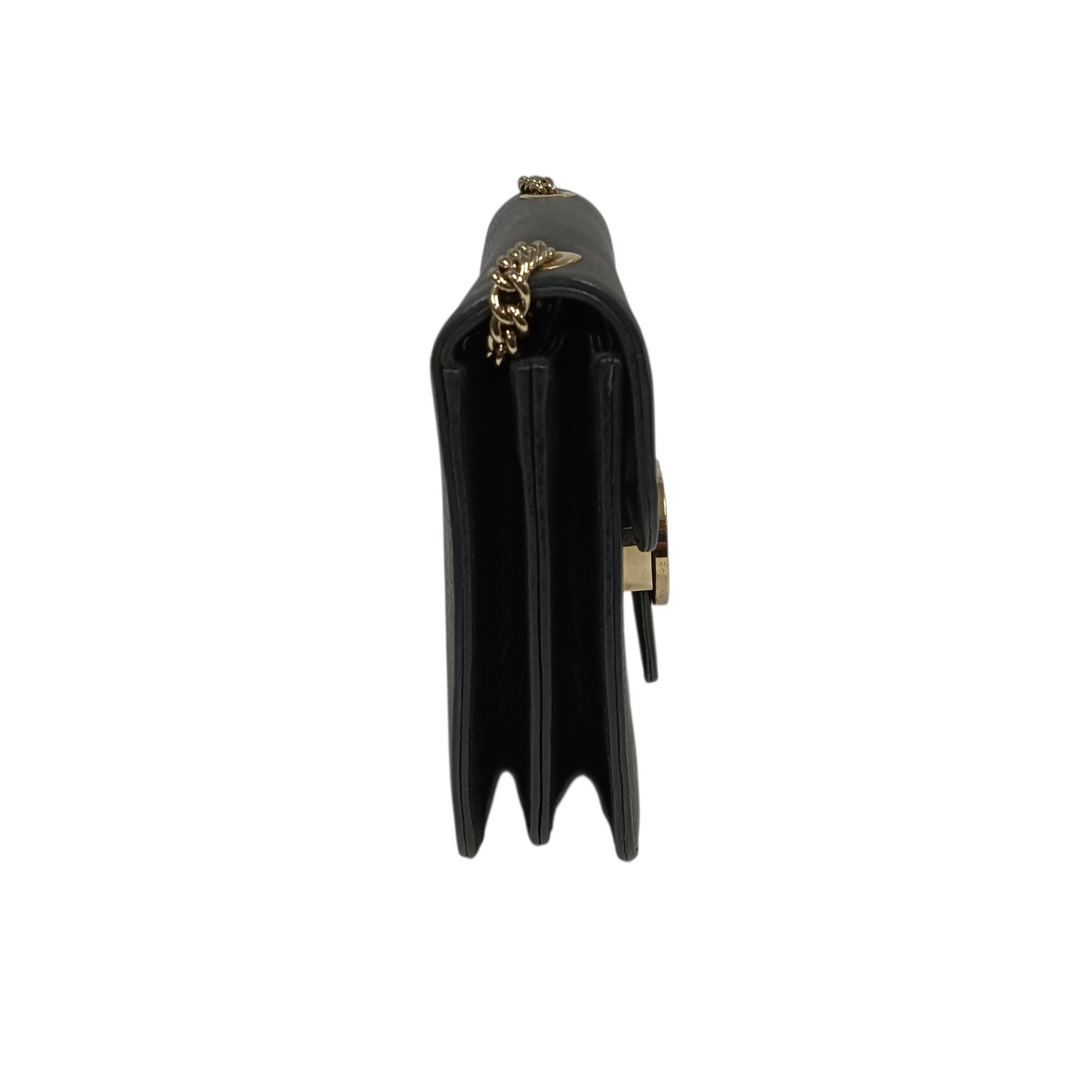 GUCCI Chain Shoulder Bag Interlocking G 510304 Black Stain