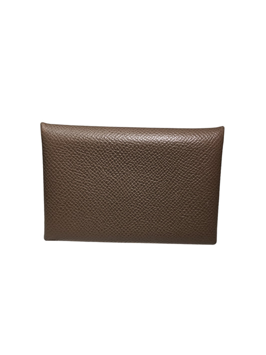 HERMES COIN CASE BEIGE A AA 005 CALVI *DAMAGE