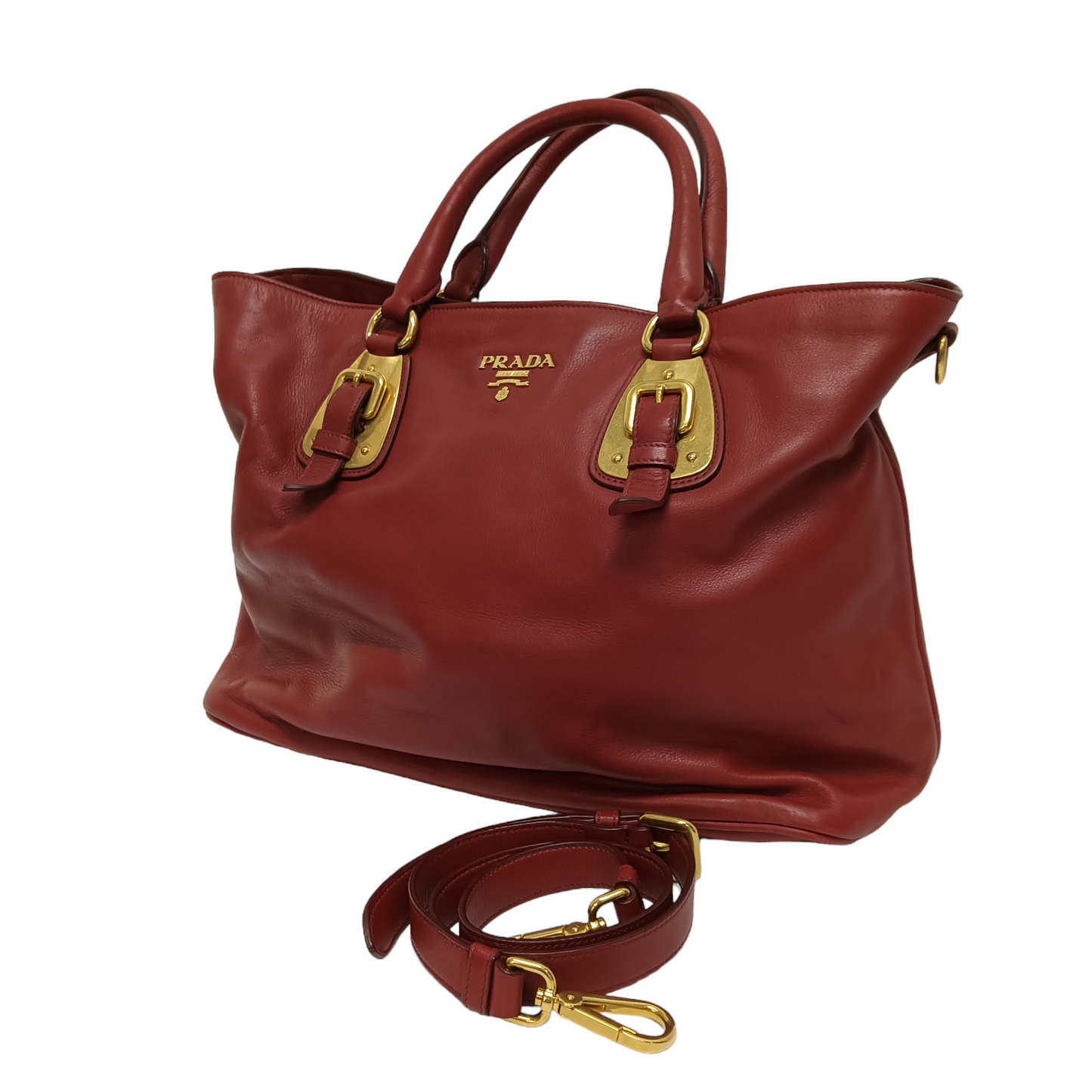 PRADA 2Way Bag Red 172