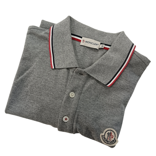 MONCLER POLO SHIRT MENS SIZE M GRAY