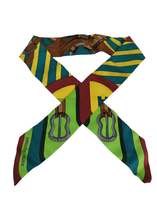 HERMES SCARF TWILLY YELLOW/GREEN/RED