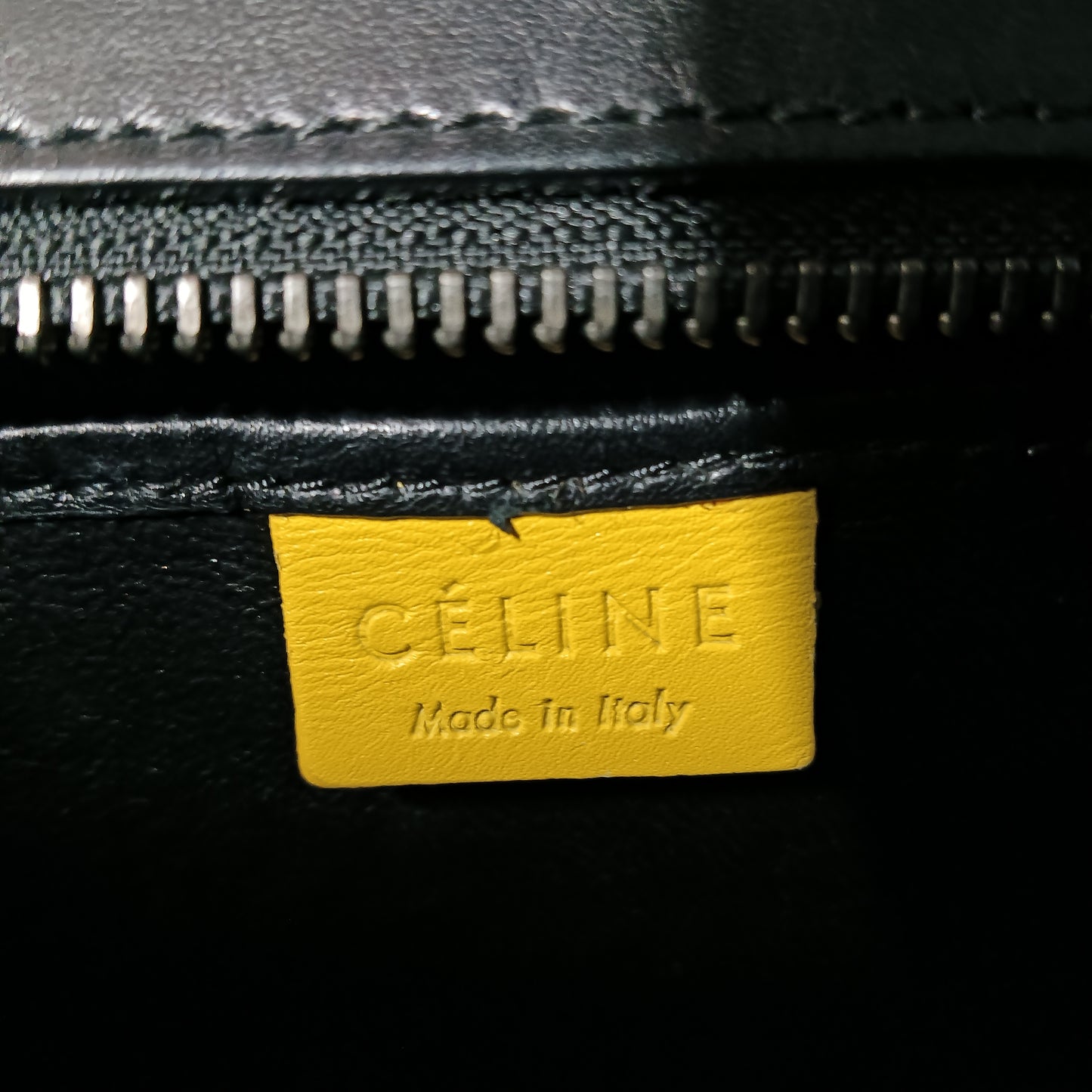 CELINE 2WAY Bag Navy/Beige/Yellow **Stain**