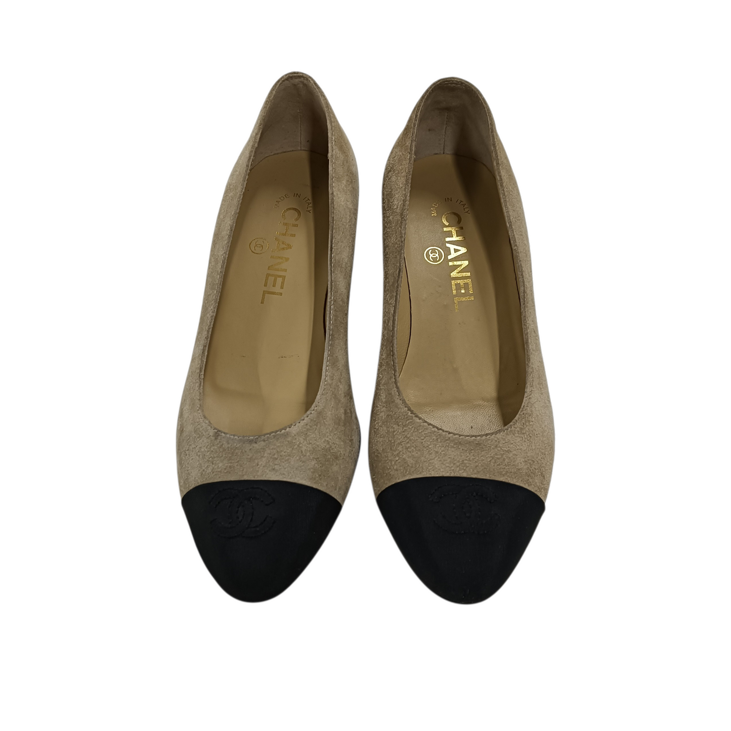 CHANEL Flat Shoes Lady's Size 36C Beige G33439