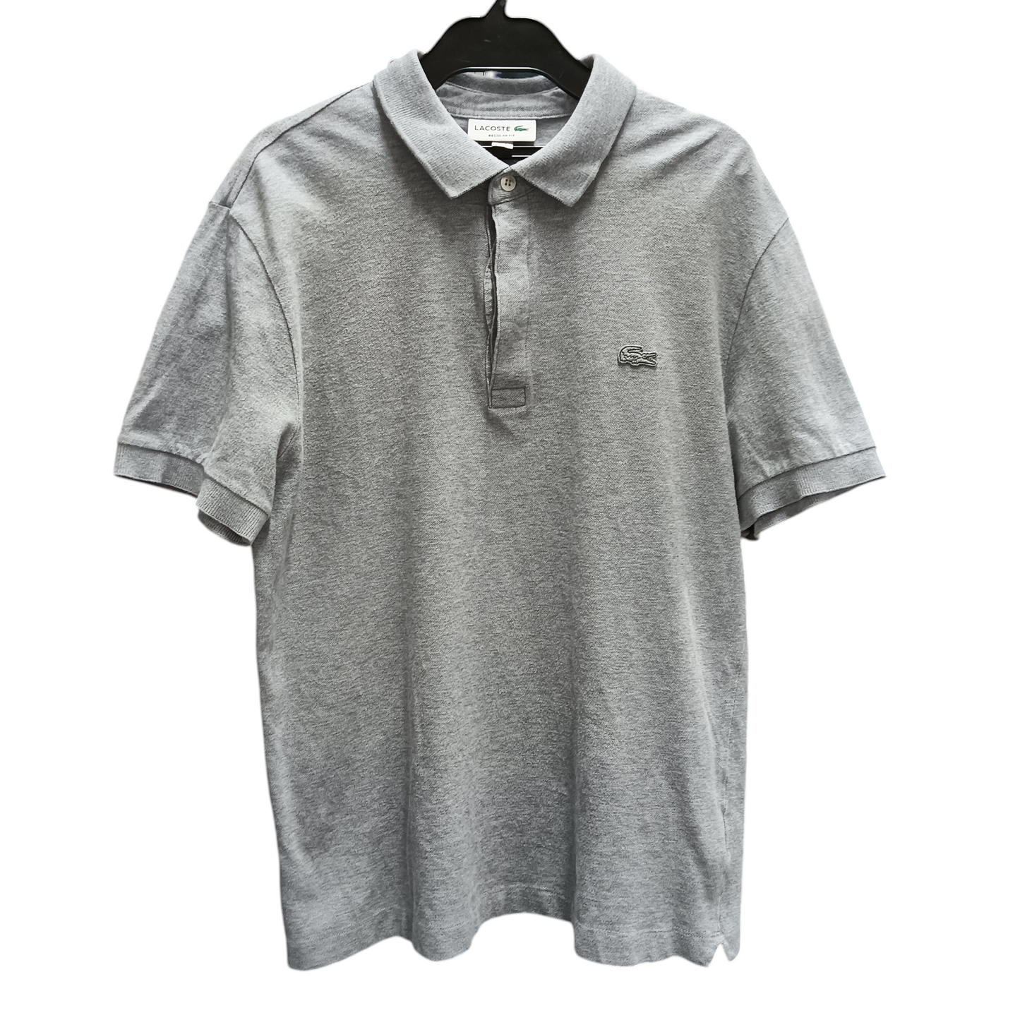 LACOSTE Polo Shirt Size S Men Light Gray(Gray Logo)