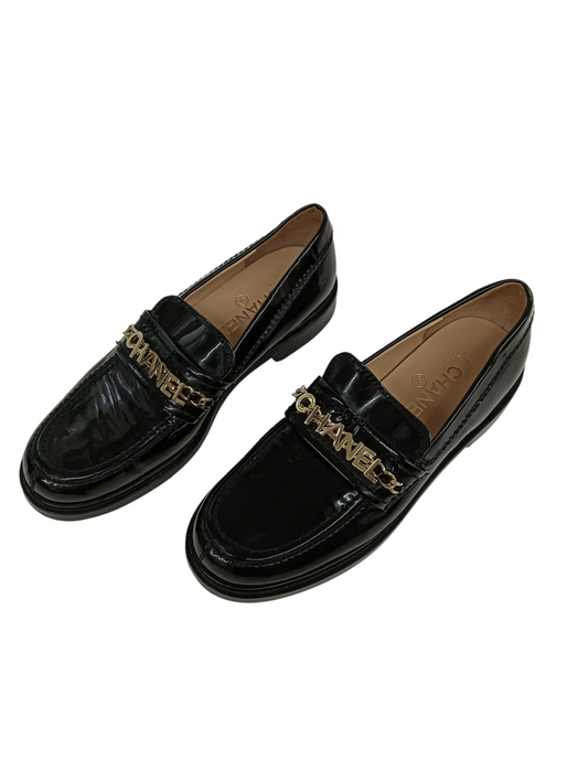 CHANEL Loafers Size 38 G37430 Lady's Black