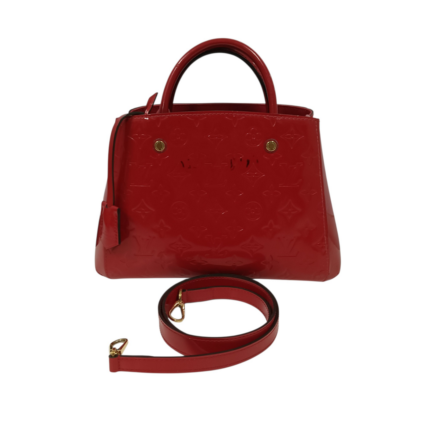 LOUIS VUITTON 2WAY Bag Monogram M50187 Red **Stain CA1185
