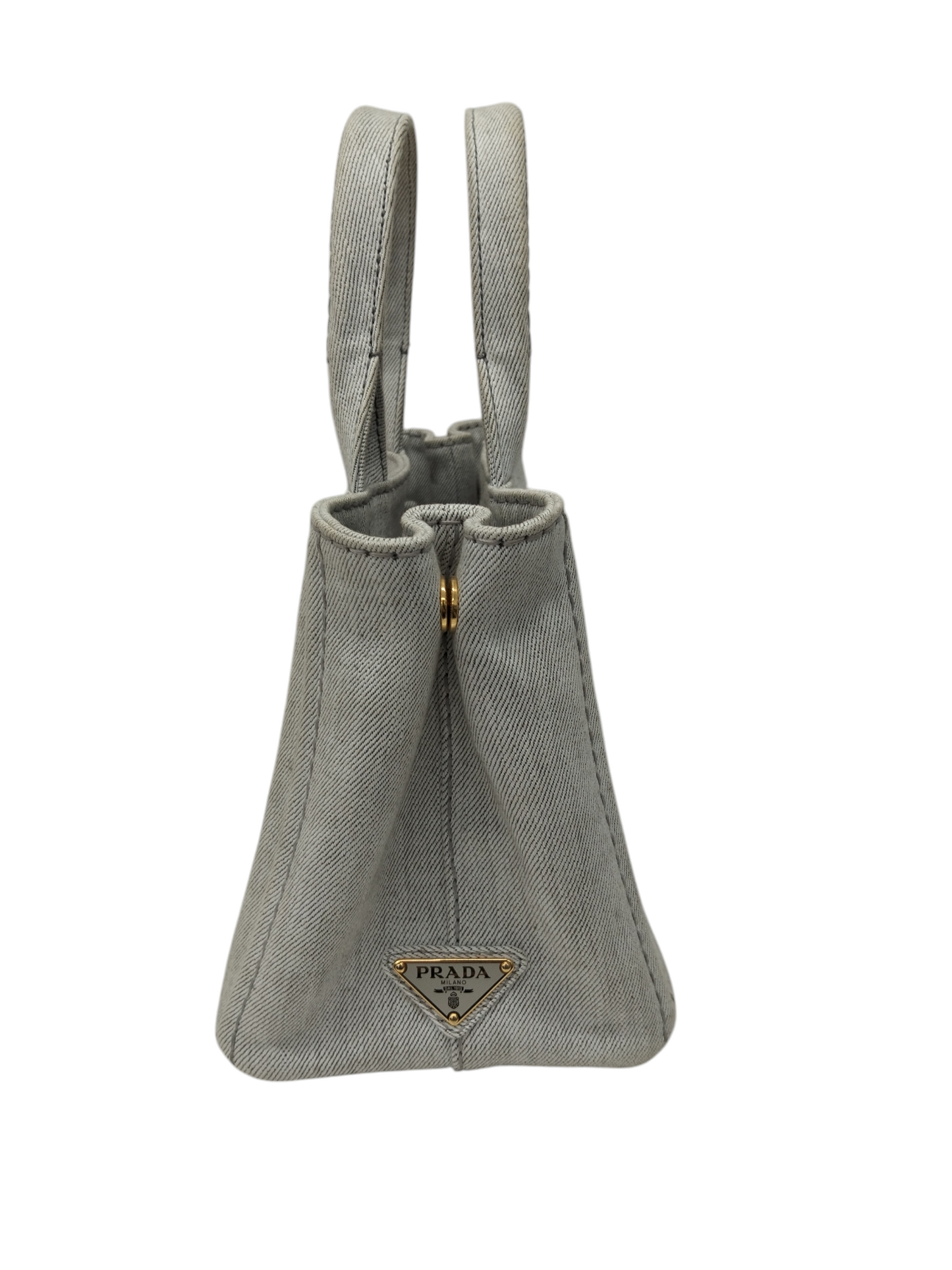 PRADA  HANDBAG CANAPA GRAY 1BG439 203 RANK(B)*STAIN