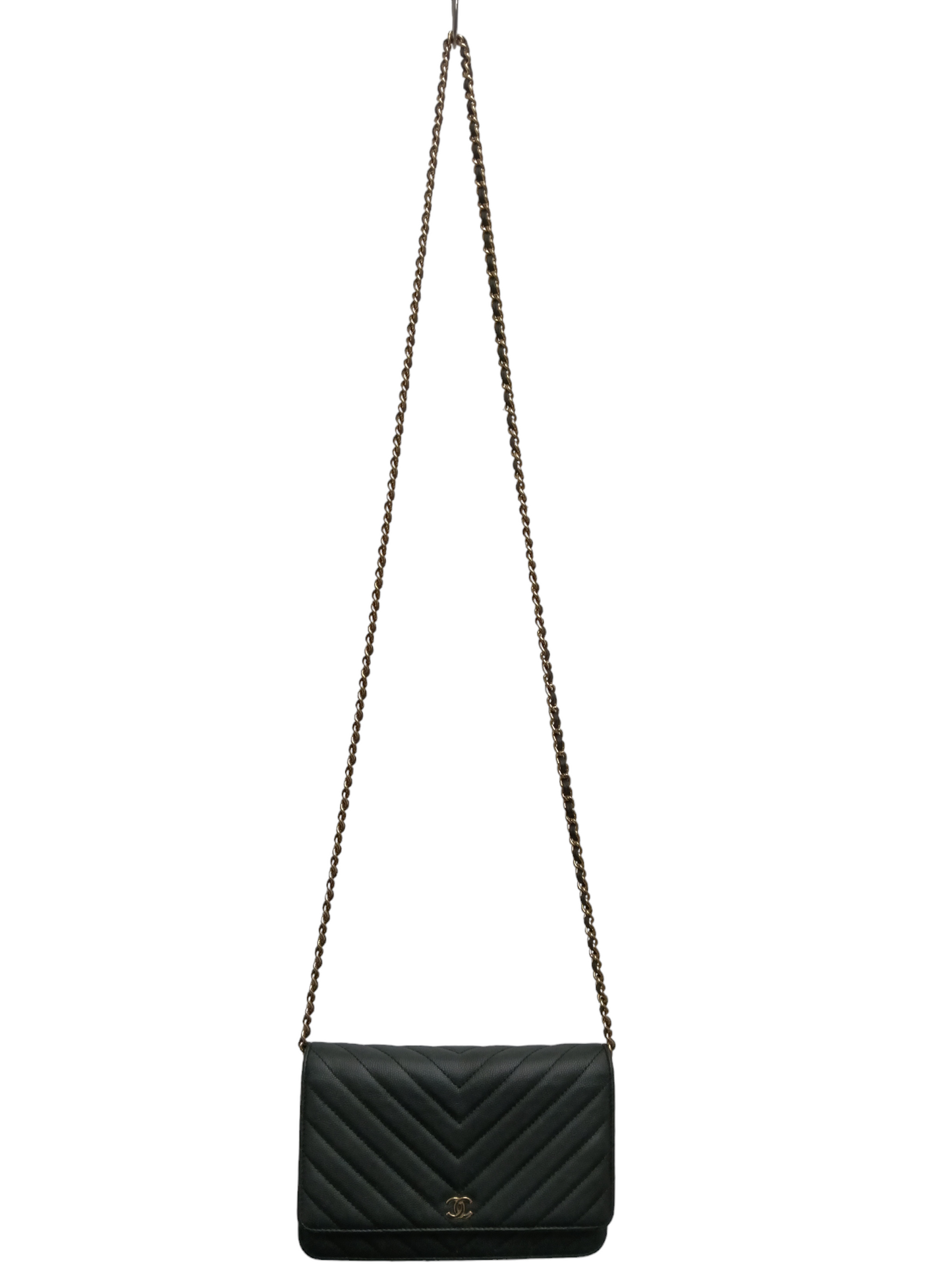 CHANEL CHEVRON 19 2019 CHAIN WALLE BLACK 27881449