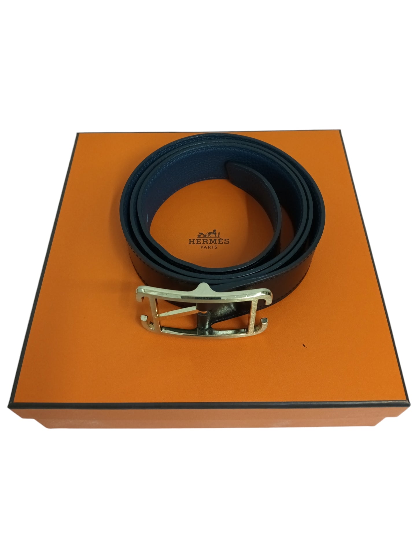 HERMES BELT VLACK/NAVY C TY 440 AB