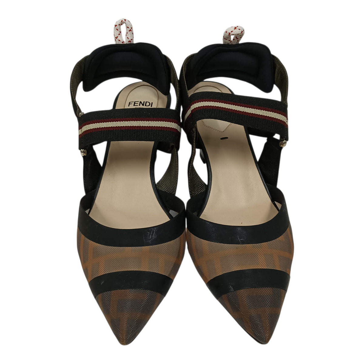 FENDI Pumps 36 Lady's Black FF ZUCCA