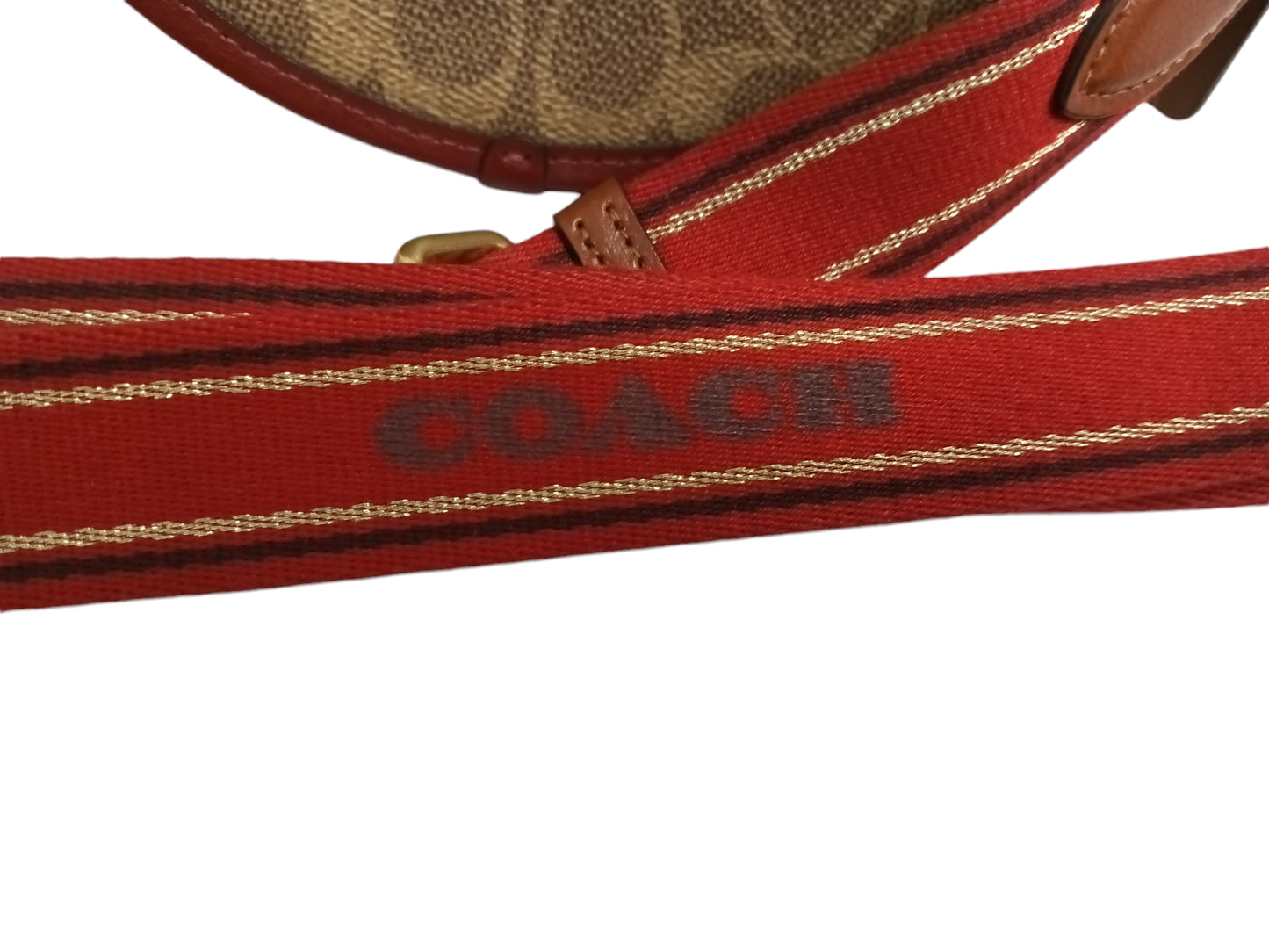 COACH SHOULDER BAG BROWN/RED C6998 RANK(A)